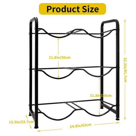 5 Gallon Water Jug Rack With 3 Tiers Heavy Duty Water Bottle Holder Storage Rack For 6 Bottles Durable Carbon Steel Organizer