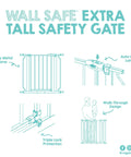 Diagram of Extra Tall Wall Safe Baby Gate Fits Openings From 29 To 41.5 Inches 36 Inch Tall Gate With Wall Cups showing features
