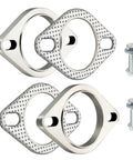 Battle Ready 2.5 Inch 2 Bolt Exhaust Flange Connection Kit Crafted From 304 Stainless Steel with gaskets and bolts.