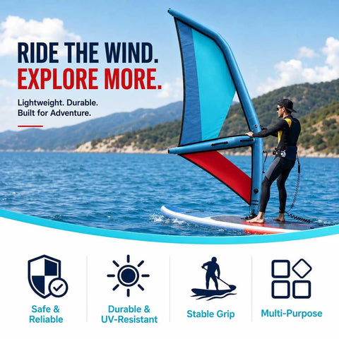 Person using Inflatable Hydrofoil Board For Kite Surfing And Wing Foil Activities With 2.2m Window Durable Oxford PVC Construction