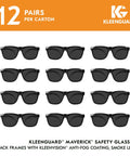Unisex Maverick Safety Glasses With Anti Fog Coating And Smoke Lenses Black Frame Lightweight Polycarbonate Lenses 12 Pairs