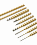 9 Piece Punch And Chisel Set with Two Eight Inch Cold Chisels, Three Center Punches, and Four Pin Punches displayed