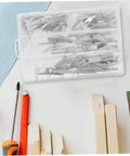 32 Piece Toggle Bolt And Wing Nut Kit For Heavy Duty Drywall Anchors No Fuss Easy Install Fasteners For Hanging Mirrors, Shelves And Furniture, Versatile Iron Construction DIY Kit For Quick, Solid Mounts. clear plastic case with toggle bolts for drywall, top view