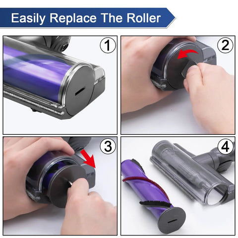 Quick Release Vacuum Attachment Motorhead For Cordless Cleaners, No Fuss Easy Fit For V6 Series roller replacement steps