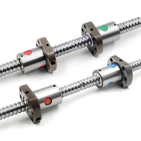 Left And Right Handed Ball Screw SFU2505 1900mm Dual Direction Lead Screw With 2 Ball Nuts in silver and brown finish