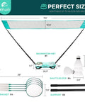 Badminton Set With Net And Portable Storage Box Includes Four Rackets And Four Shuttlecocks Ideal For Backyard Bash And Outdoor Yard Games Family Fun Easy Setup And Portable Recreation
