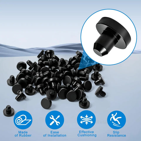 64 Pack Rubber Stem Bumper Glides For 1/4 Inch Mounting Hole Replacement Chair Glides For Patio Swivel Chairs and Outdoor Furniture