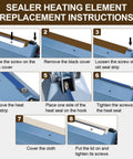 Instructions for replacing heating element on 8 Inch Impulse Sealer Replacement Parts Kit