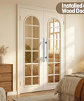 H Shaped 18 Inch Rectangle Push Pull Door Handle Back To Back 300mm Center To Center on wood interior double doors