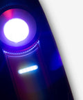 Close-up of Handheld Dual LED UV Flashlight For Detail Pros With 2700K 4500K 6000K Color Temps UV 395 To 400nm IP65 Waterproof