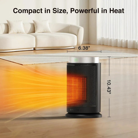 Ultra Quiet 1500W Portable Space Heater With Digital Display Ceramic PTC Fast Heating in a living room