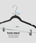 Ultra Thin Velvet No Slip Pants Hangers With Clips 10 Pack Space Saving Non Slip Hangers For Pants Skirts Coats Dresses Tank Tops And Clothes Felt Finish