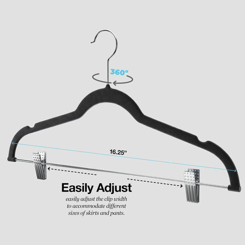 Ultra Thin Velvet No Slip Pants Hangers With Clips 10 Pack Space Saving Non Slip Hangers For Pants Skirts Coats Dresses Tank Tops And Clothes Felt Finish