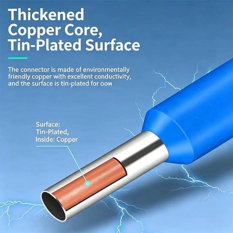 Premium Yoejuytr 1200 Pcs Cord End Terminals Kit With Ratchet Crimping Tool For Heavy Duty Electrical Wiring, Insulated Copper Ferrules Assortment In Durable Case, Perfect Gadget For Pros And DIY Whippers. insulated copper ferrule tin-plated surface