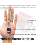 Dope 6 Speed Manual Shift Gear Keychain Solid Polished Metal Mini Transmission Knob Key Ring For Daily Cruises Cars Trucks And Hot Rods Black Style held in hand