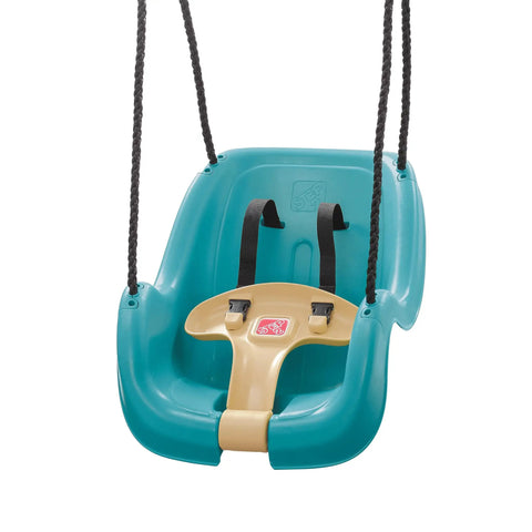 Infant To Toddler Outdoor Swing For Backyard Playset With Bucket Style Seat And Safe Harness, Weather Resistant Rope And Easy Buckle