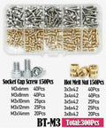 All In One Nut And Screw Kit Set With Brass Heat Insert Nuts And Hex Socket Cap Screws M2.5 M3 M4 In Stainless Steel And Copper For Plastic Case Multi Size Assortment For Small DIY Projects, M3 kit