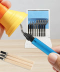 All-In-One 42Pcs 3D Printer Tools Kit For Post-Print Finishing And Cleanup showing deburring tool and extra blades in use