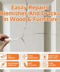 Wood Touch Up Paint 1.5 Oz Quick Dry White For Furniture Repair Easy Diy Fix For Scratches Chips And Spots On Cabinets Doors