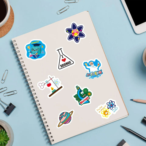 Natural Sciences Roll Sticker Pack 2 Rolls 1000 Biology Experiment Decals For Back To School Waterproof Lab Stickers on Notebook