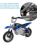 Beefed Up Chain Tensioner Adjuster Replacement For Razor MX350 MX400 SX350 ZR350 Dirt Rocket Bikes RSF350 shown on blue bike