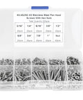 Dope 304 stainless steel pan head screws with hex nuts and washers set for serious machinery hardware maintenance, featuring 220 pieces.