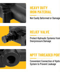 One Spool 25 GPM Hydraulic Log Splitter Directional Control Valve 3625 PSI Half Inch NPTF Work Ports Loader Valve features