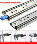 Heavy Duty Locking Drawer Slides With Side Mount Ball Bearing Rails Detachable For Machine Tables And Production Line Conveyors 800 Millimeters Long Rock Solid Industrial Grade Steel For Super Smooth Glide Drawers showing high-strength Q235 steel and dimensions