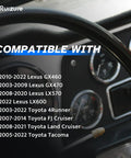 Interior image showing compatible models for Heavy Duty ABS Wheel Speed Sensor Pair For Toyota Tacoma 4Runner Land Cruiser FJ Cruiser And Lexus GX460 LX570 2005 Through 2022.