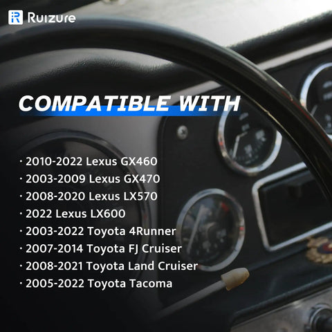 Interior image showing compatible models for Heavy Duty ABS Wheel Speed Sensor Pair For Toyota Tacoma 4Runner Land Cruiser FJ Cruiser And Lexus GX460 LX570 2005 Through 2022.