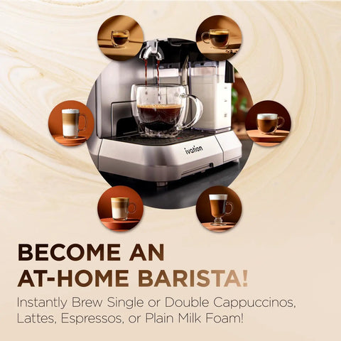 Smash Your Daily Grind With This Straight Up Smooth All In One Espresso And Cappuccino Coffee Maker brewing coffee.
