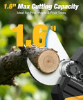 2-In-1 Electric Pruning Shears For 20V Max Battery Cordless Pole Pruner cutting 1.6-inch branch with brushless motor