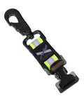 Reflective Firefighter Extrication Glove Strap With Alligator Clip, universal fit, showing heavy duty ballistic nylon webbing.