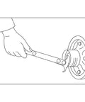 Hand using Dual Tip Seal Removal Tool For Any Seal Size Easy No Hassle Seal Extractor With Sharp Tips on automotive wheel