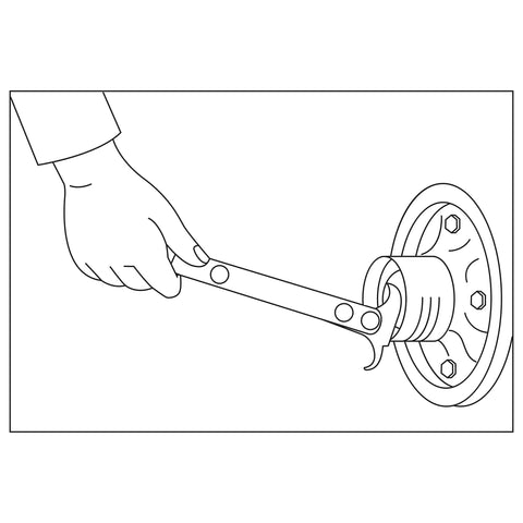 Hand using Dual Tip Seal Removal Tool For Any Seal Size Easy No Hassle Seal Extractor With Sharp Tips on automotive wheel