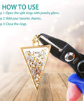 Using pliers from Split Rings For Jewelry Making Kit With 700 Pieces And Pliers, Assorted Colors And Sizes Jump Rings For Necklaces And Bracelets.