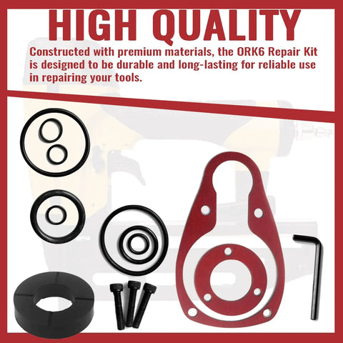 O Ring Repair Kit For Floor Nailer And Nailer Rebuild Kit With 105043 Bumper Compatible With 21530000 parts displayed