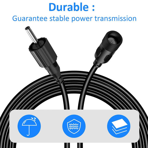 Close-up of 10 Feet Solar Extension Cable For Water Pumps And Air Pumps Two Pack Durable Power Wire Extender with connectors visible.