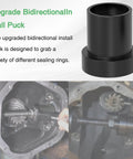 All In One Inner Axle Seal Installation Tool With Thrust Ball Bearing For Dana 30 44 60 Front Differentials Seal Installer Kit showcasing bidirectional install puck and its application inside a differential.
