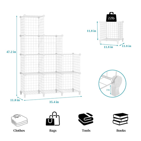 Pink 20 Cube Closet Organizer System With Portable Storage Shelves And Bookcase Modules with dimensions and weight capacity