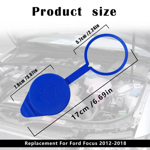 Blue Plastic Windshield Washer Fluid Reservoir Cap With Tether Strap For Ford Focus 2012 2018 Direct Replacement Part 54009