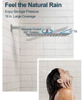 GRANDJOY 16" Dual Shower System with Handheld Spray, Brushed Nickel featuring 16" rainfall head and 360° rotation.