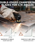 Mini Pneumatic Chamfer Tool With 22 Blade Cutter Head, 30000 RPM Beveler for metal with sparks, edge finishing 45 degree bevel.