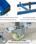 Built Like A Tank Heavy Duty Tire Stand With Smooth Rolling Locking Casters Rust Proof Steel Rack close-up of caster and frame features
