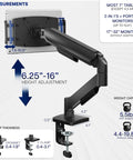 Level Up Your Workspace With This Height Adjustable Counterbalance Desk Mount For Tablets And 15 6 Inch Two In One Laptops Slick Spring Loaded Arm Rock Solid Grip Smooth Glide Finish Black with adjustable height and weight capacity.
