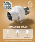 Remote Control Light Socket With Wireless Wall Switch For E26 E27 Bulbs No Wiring Required No Fuss Setup Wall Mounted ETL Listed