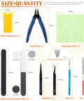 Ten Piece Model Tools Craft Set For Beginners To Pros Modeler Building Kit with tools including plier, blades, and polishing cloth.