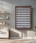 Roomy 120 Ball Golf Ball Display Case with UV Protection and Lockable Beech Wood Cabinet in Walnut Finish