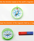 Big Time Physics Lab Essentials Offering A Clutch Electromagnetic Experiment Kit For Middle School Science Class Includes Series Circuits Doorbell Mods Solar Battery Tests And Magnetic Field Demos showing a green compass with a red and blue magnet.