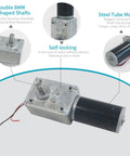 24V Gear Motor With Self Locking Output Shaft 250 RPM High Torque 4 Kg Cm 8mm Single Shaft Reversible Mini Turbine Geared Motor